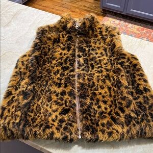 J. Crew Faux Fur Vest in Leopard Print